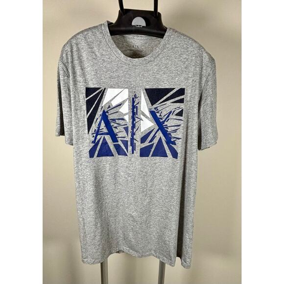 Armani Exchange Blue & Gray A|X Logo Graphic Crewneck T-shirt  Men's Large - Picture 1 of 6